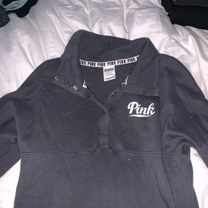 grey PINK quarter button